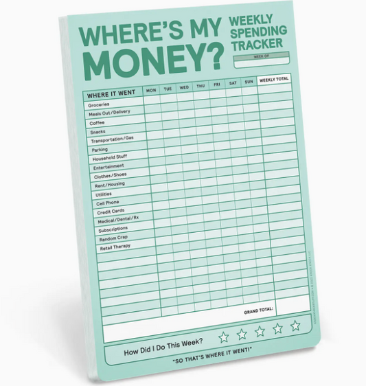 Where's My Money Weekly Money Tracker Pad