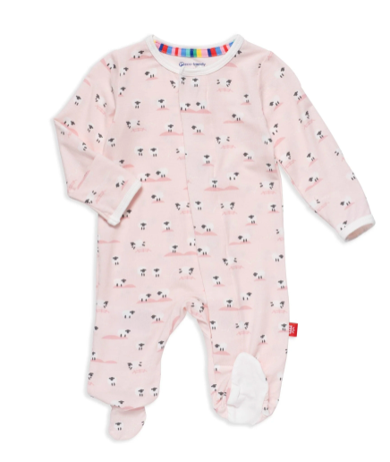 Pink Baa Baa Baby Modal Magnetic Footie