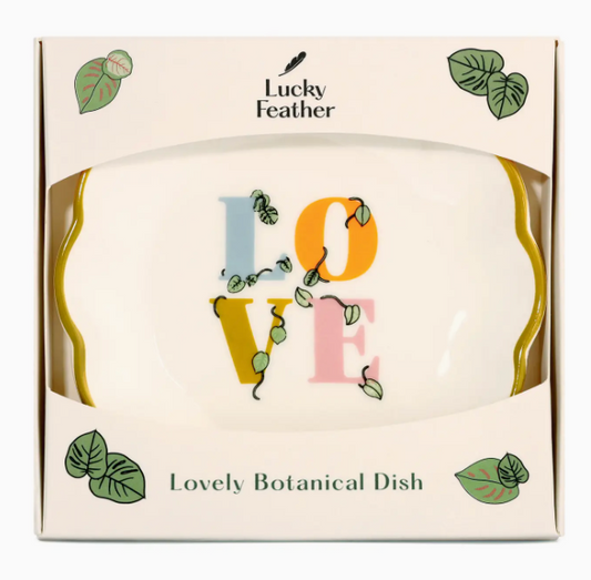 Botanical Scalloped Dish ( Love )