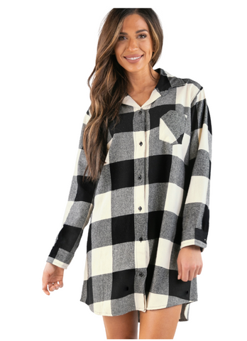 Flannel Truck Plaid | Button Nightshirt