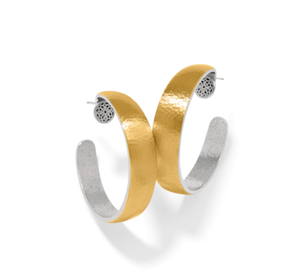 JA0094 Ferrara Earrings Gold w Silver inside*