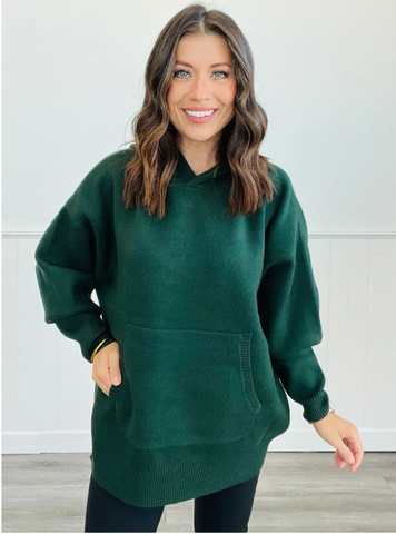 Oversized Hoodie Sweater Top ( Evergreen )