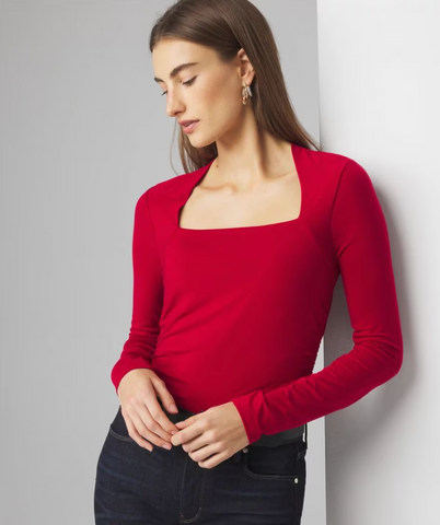 Butter Square Neck Long Sleeve Top ( Assorted )