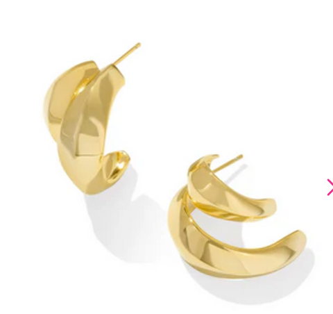 Liana Double Hoop Earrings- Gold*