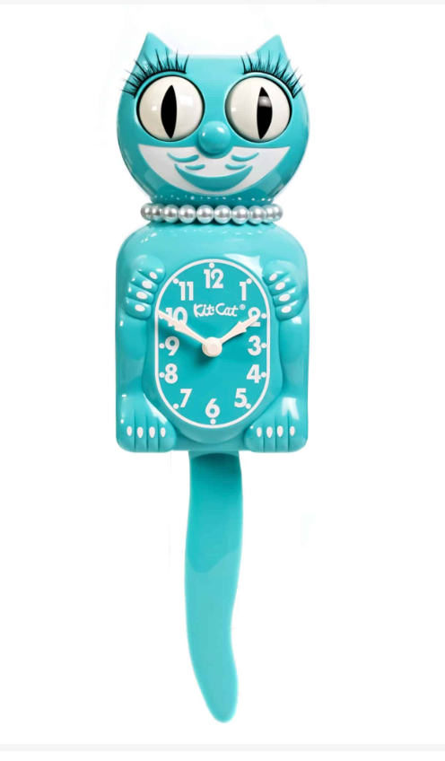 Vibrant Blue Turquoise Lady Kit-Cat Klock ( Lady )