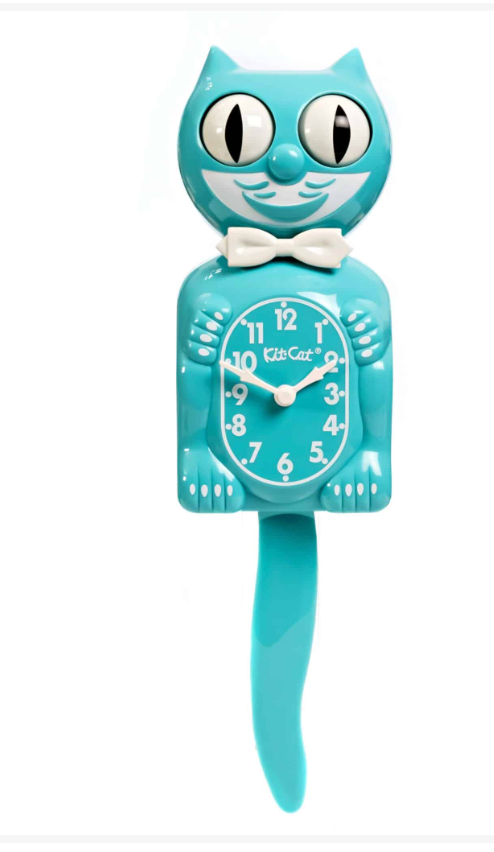 Vibrant Blue Turquoise Kit-Cat Klock ( Man )