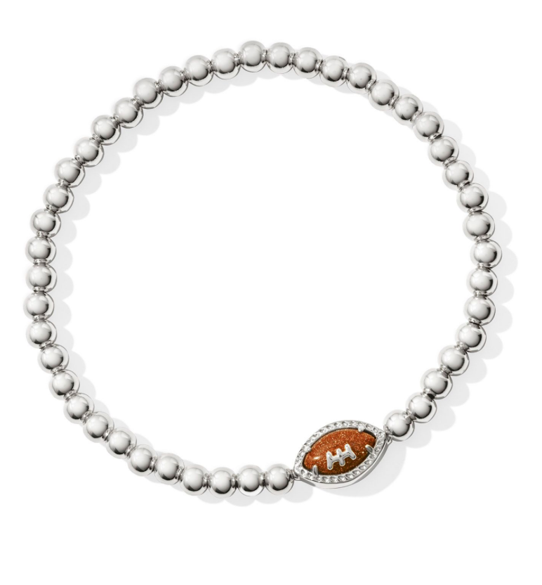 Football Silver Stretch Bracelet