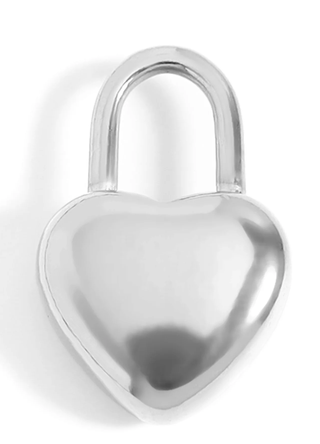Jewelry Charm Heart  Padlock ( Silver )