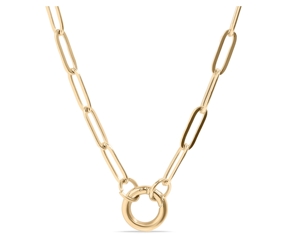 Paperclip Charm Keeper Necklace ( Assorted )