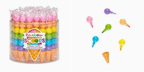 Rainbow Scoops Vanilla Scented Stacking Erasable Crayons