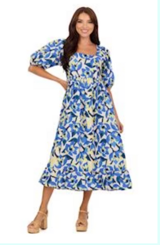 Gentry Printed Midi Dress ( Assorted Colors )