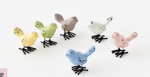 Pastel Cast Iron Birds ( Assorted )