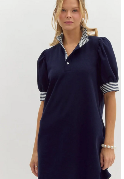 Polo Dress with Striped Accents – Moxie On Second