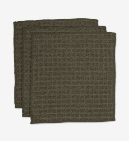 Geometry Waffle Soft Wash Cloth ( Set of 3 )  10" X 10"
