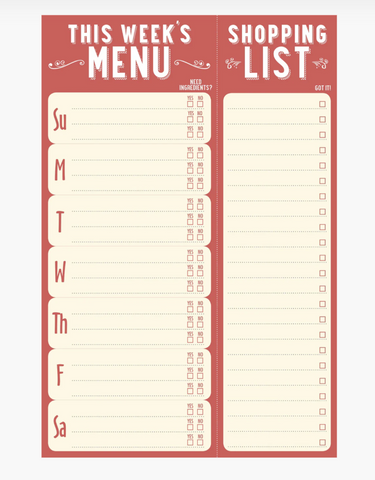 This Week's Menu Note Pad Regular price