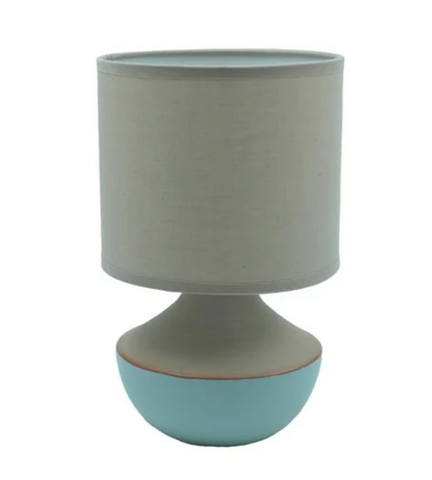 Stoneware Table Lamp w Linen Shade
