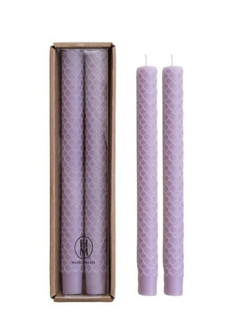 10" Honeycomb Taper Candles Lavender Honey ( Set of 2)