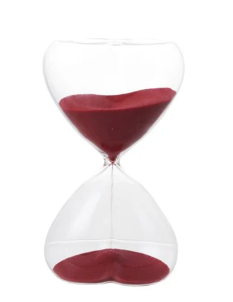 Heart Shaped Hour Glass, Red