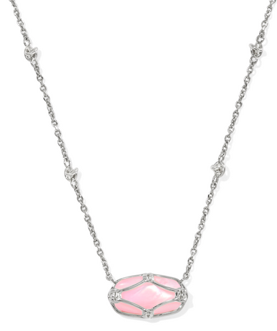 ELISA LATTICE FRAME SHORT PENDANT NECKLACE