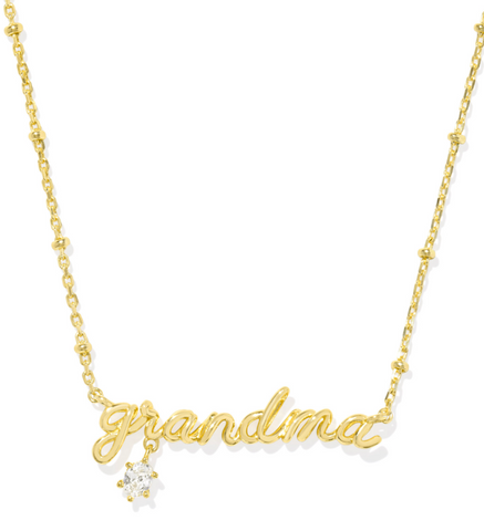 Grandma Crystal Necklace Gold