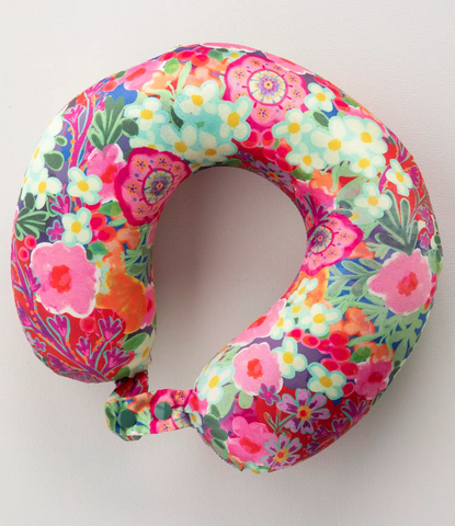 Travel Neck Pillow ( Pink Painted Garden )
