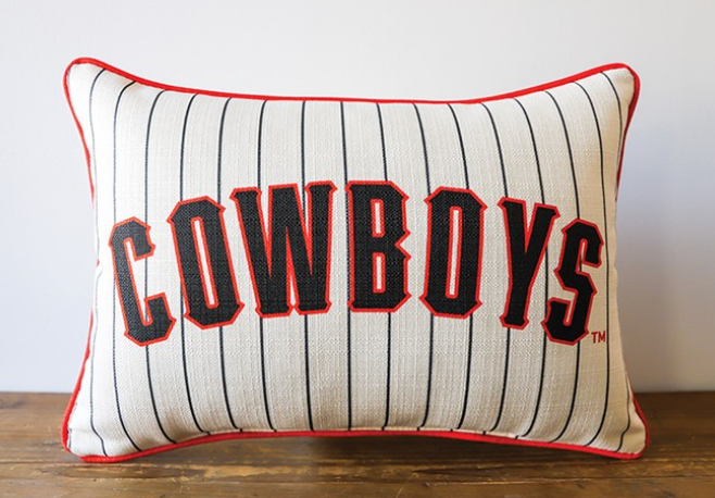 Oklahoma State Cowboys Baseball Pinstripe Pillow