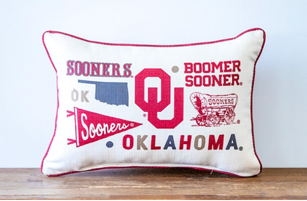 Oklahoma Collegiate Cluster Pillow