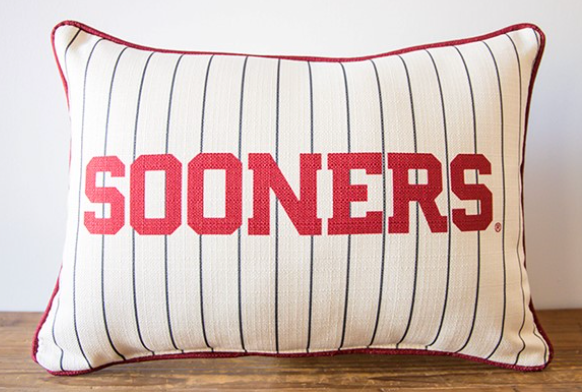 Oklahoma Sooners Baseball Pinstripe Pillow