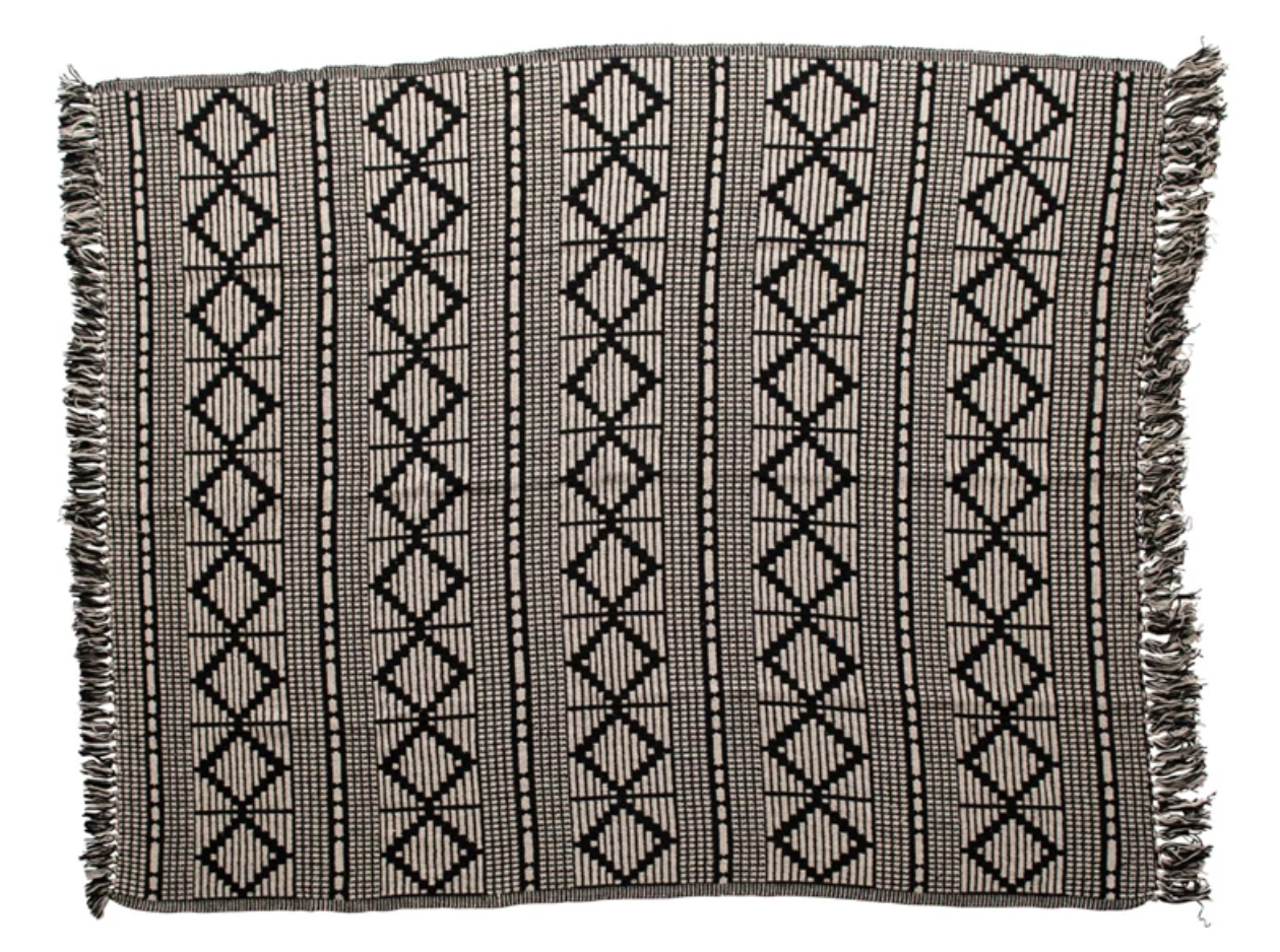 Throw Blanket with Fringe ( Diamond  Shape )