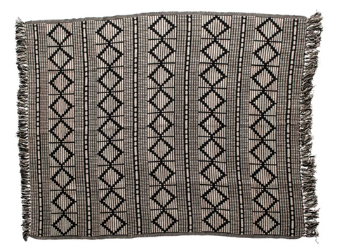 Throw Blanket with Fringe ( Diamond  Shape )
