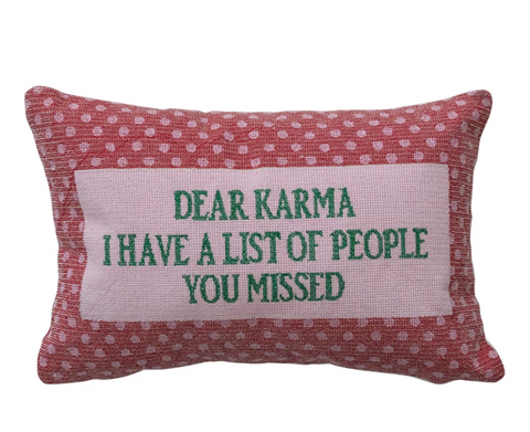 Cotton Velvet Embroidered Lumbar Pillow ( Assorted )