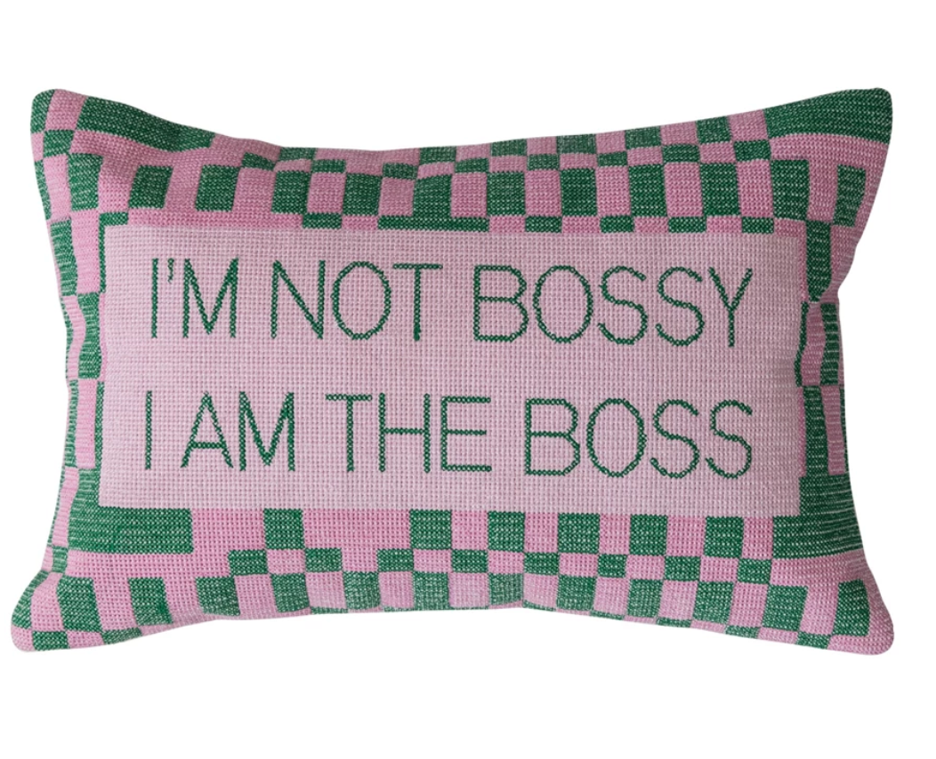 Cotton Velvet Embroidered Lumbar Pillow ( Assorted )