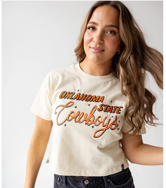 OSU Cowboys  Lasso Luxe  Crop Tee