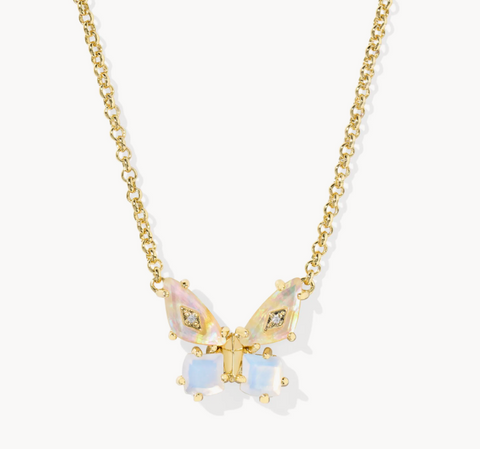 Bianca Butterfly Gold Short Pendant Necklace