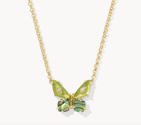 Bianca Butterfly Gold Short Pendant Necklace