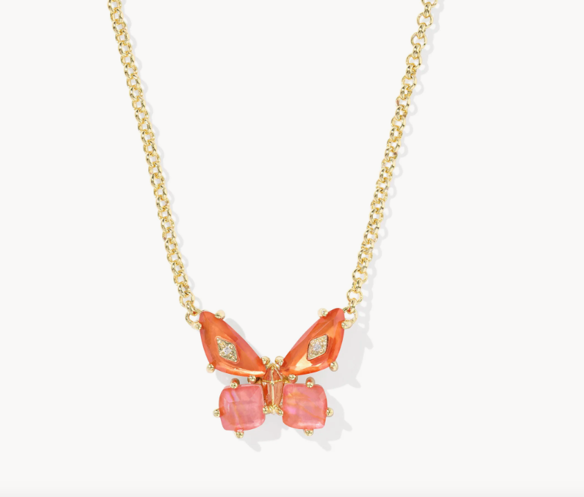 Bianca Butterfly Gold Short Pendant Necklace