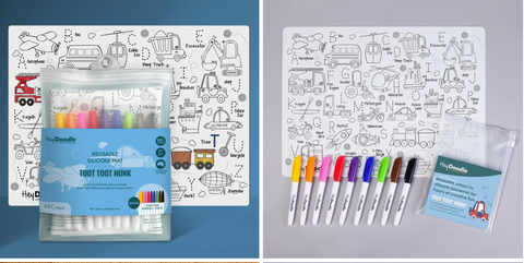 Toot Toot Honk Classic Coloring & Doodle Mat