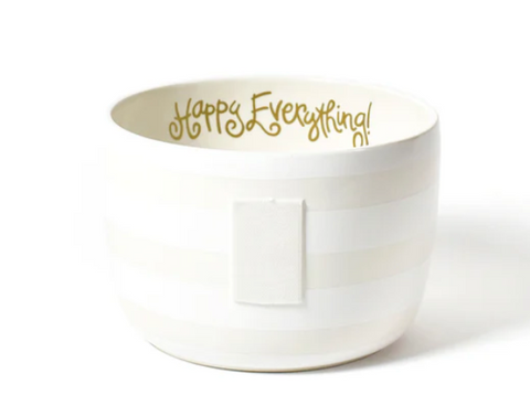 White Stripe Big Happy Everything  Bowl