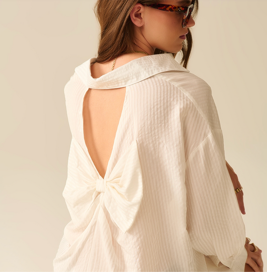 oversized  shirt with bow in the back