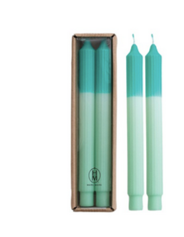 10" 2 Tone Pleated Taper Candles