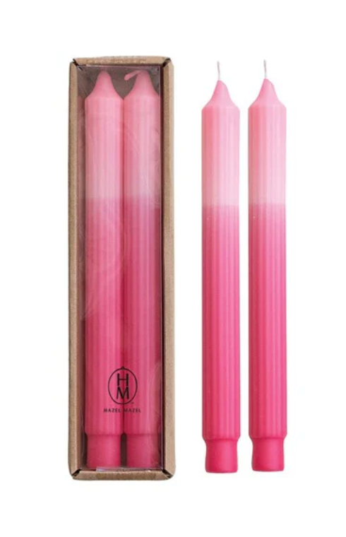 10" 2 Tone Pleated Taper Candles