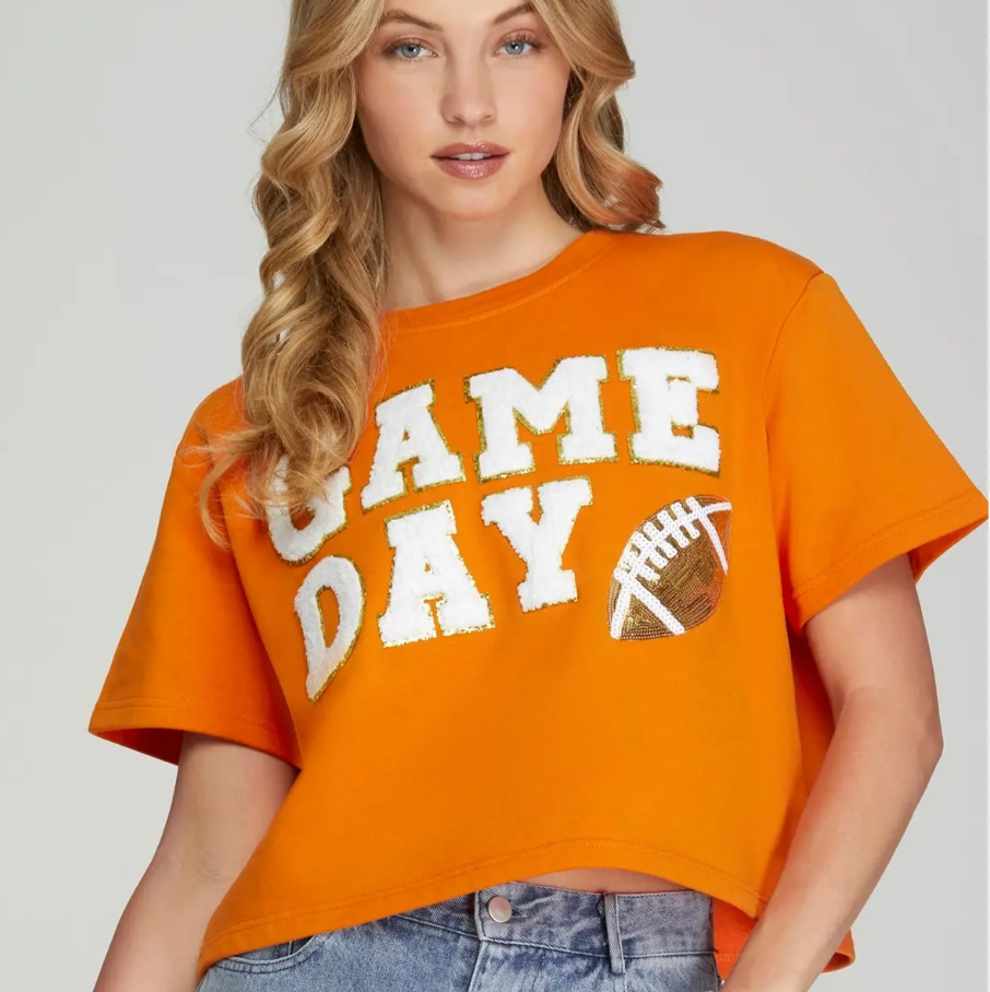 Game Day Football Patch Top ( Assorted Color )