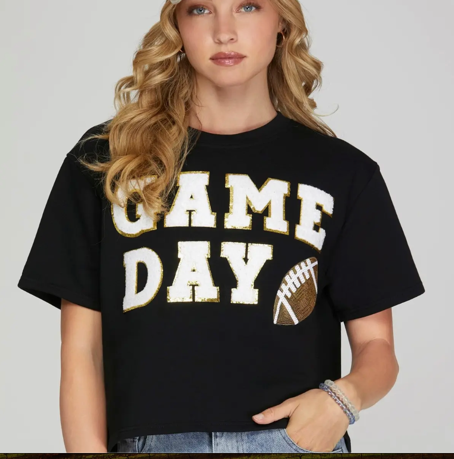 Game Day Football Patch Top ( Assorted Color )