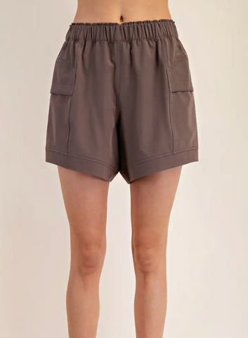 Woven Hiking Shorts ( Brown )