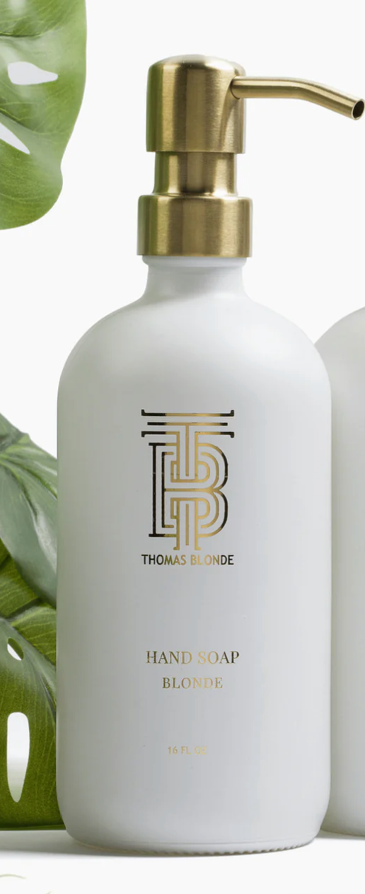 Thomas Blonde Hand Soap Glass Dispenser. 16oz.