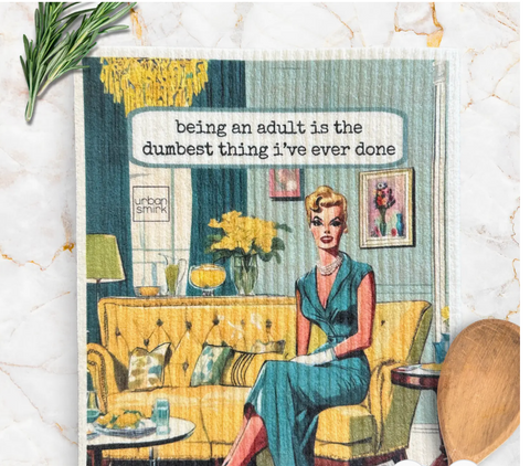 Funny Vintage Swedish Dishcloth