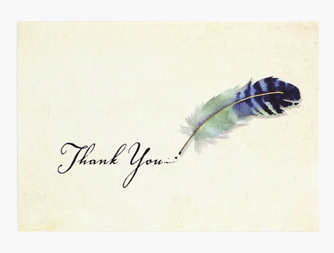 Watercolor Quill Thank You Notes