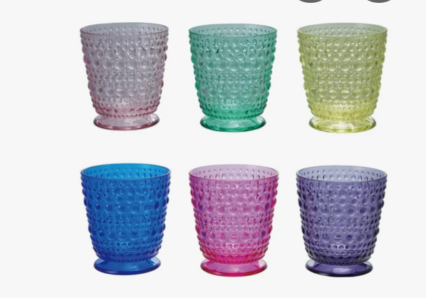 Acrylic Footed Drinking Glass w/Dots