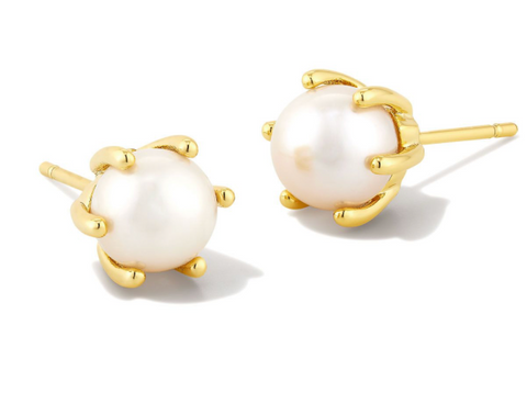 Ashton Gold Pearl Stud Earrings