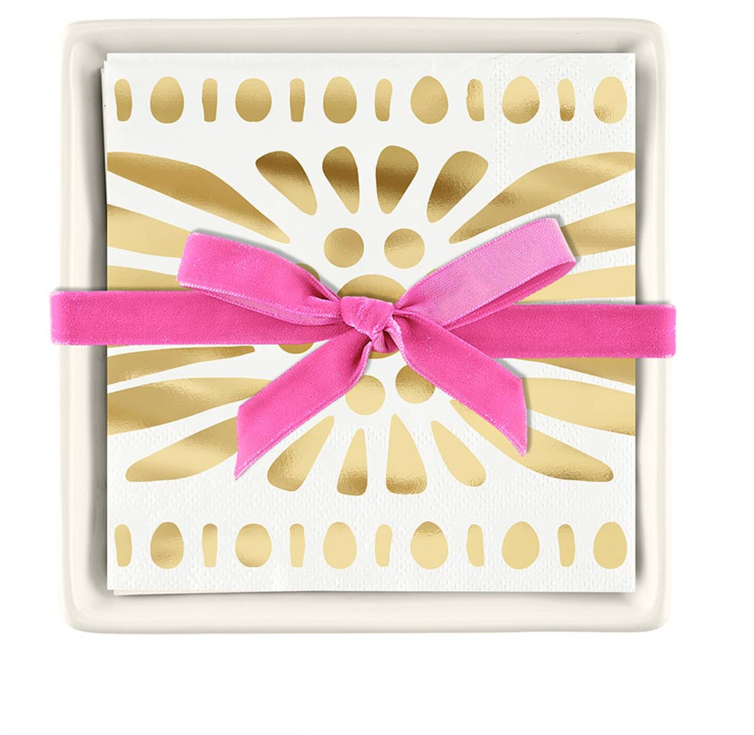 Ceramic Napkin Tray + Napkins